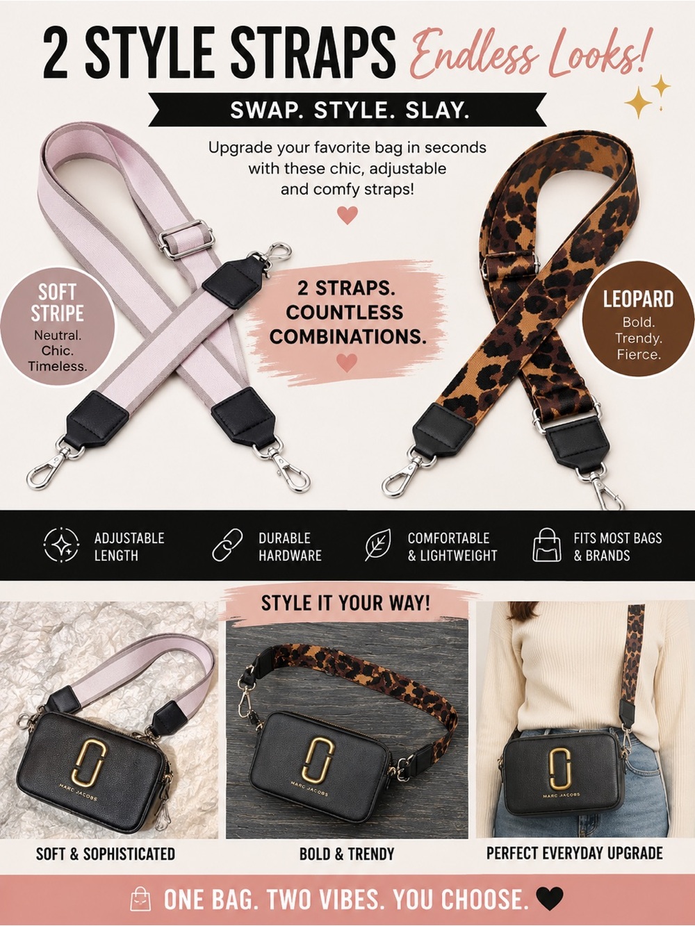 ✨👜 2 STRAPS. ENDLESS LOOKS. 👜✨ | NWT STRAPS ONLY.